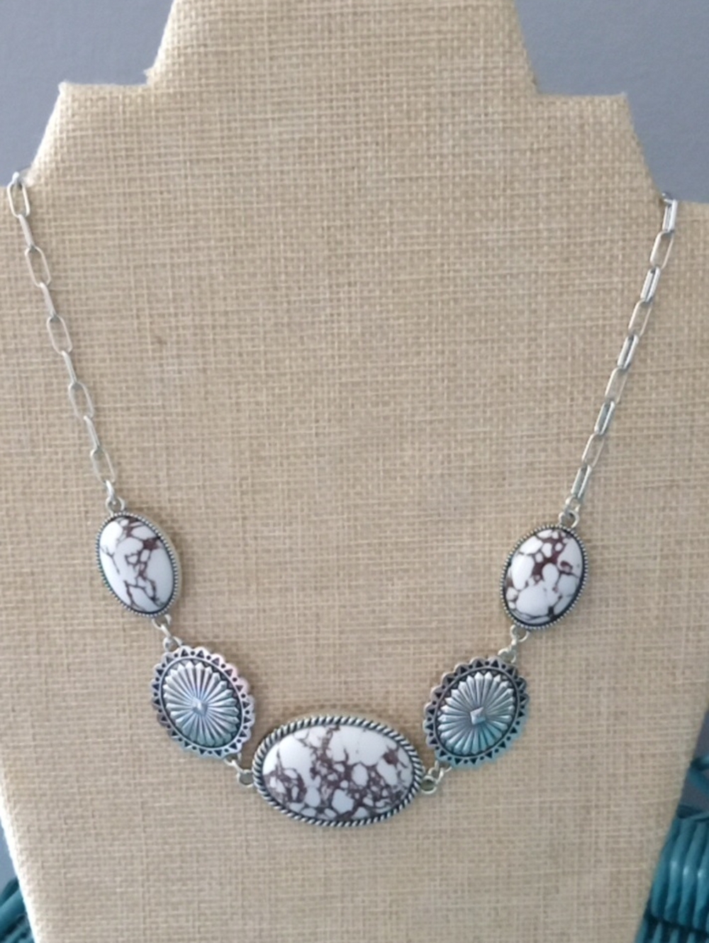 White Turquoise Southwestern Necklace
